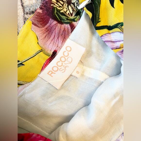 Rococo Sand yellow floral maxi skirt satin spring summer circle skirt - Picture 11 of 11